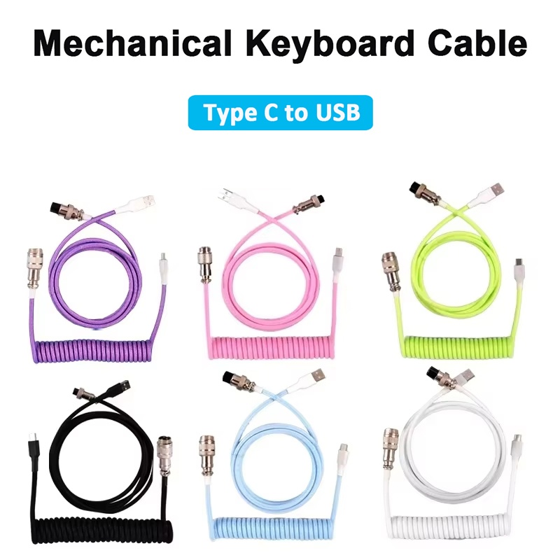Coiled Usb Cable - Cable en espiral para teclado mecánico,