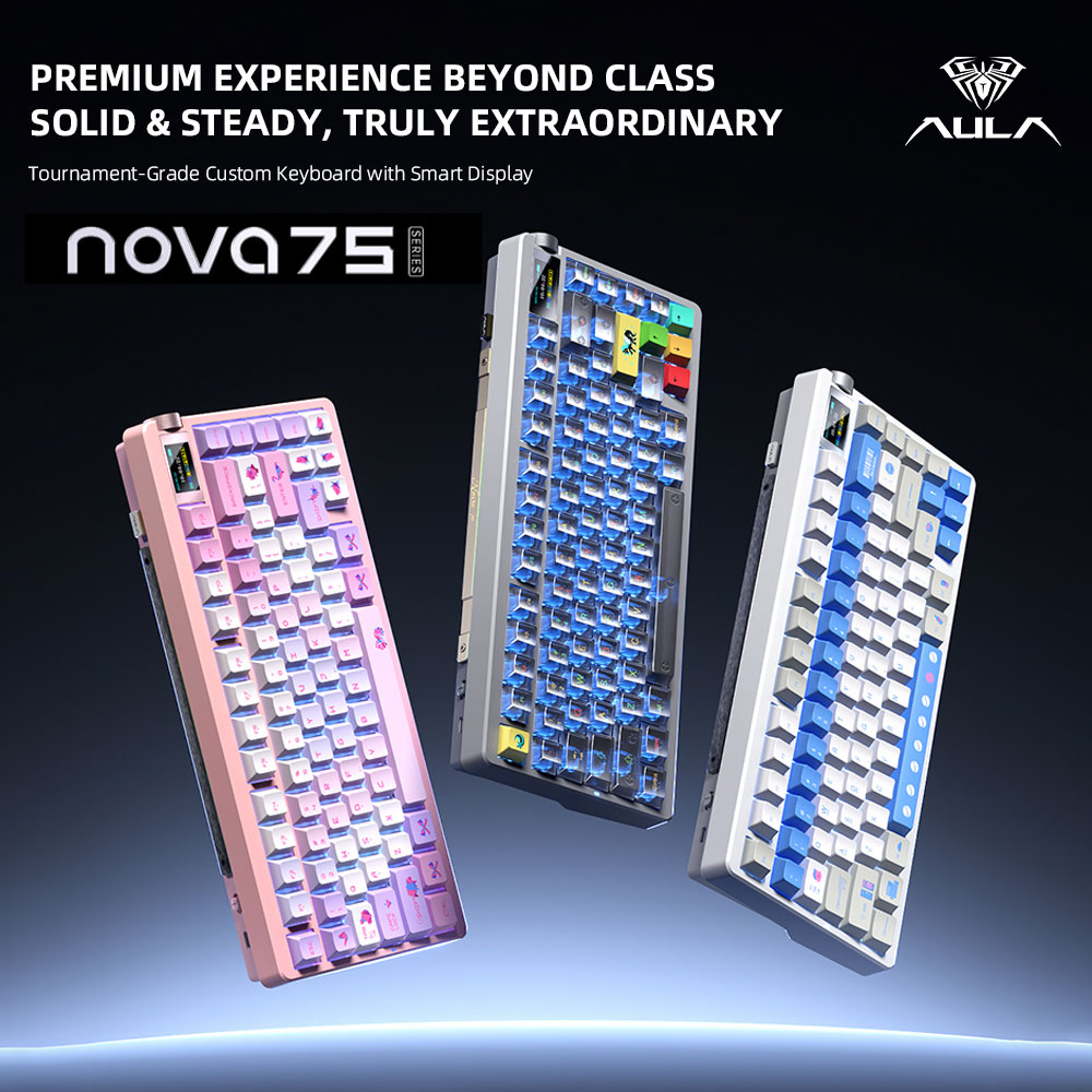 Keyboard Gaming Transparent - Nuevo Teclado Mecánico Inalámbrico AULA NOVA75