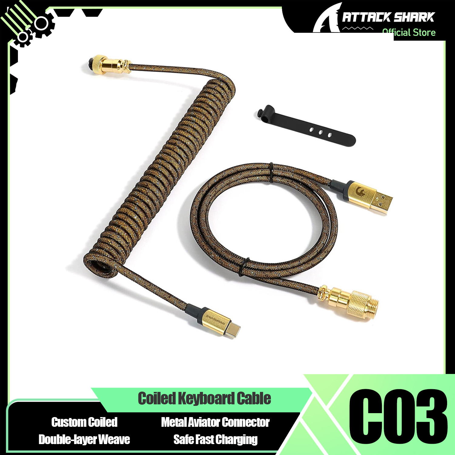 Coiled Usb Cable - ATTACK SHARK * MAMBASNAKE C03 Cable