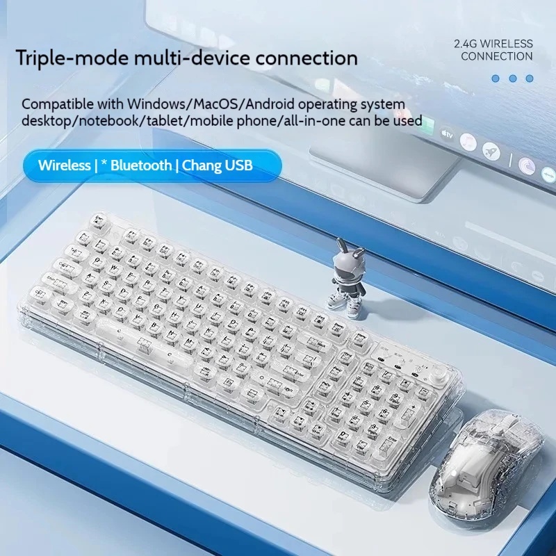 Keyboard Gaming Transparent - Combo de Teclado y Ratón Inalámbricos