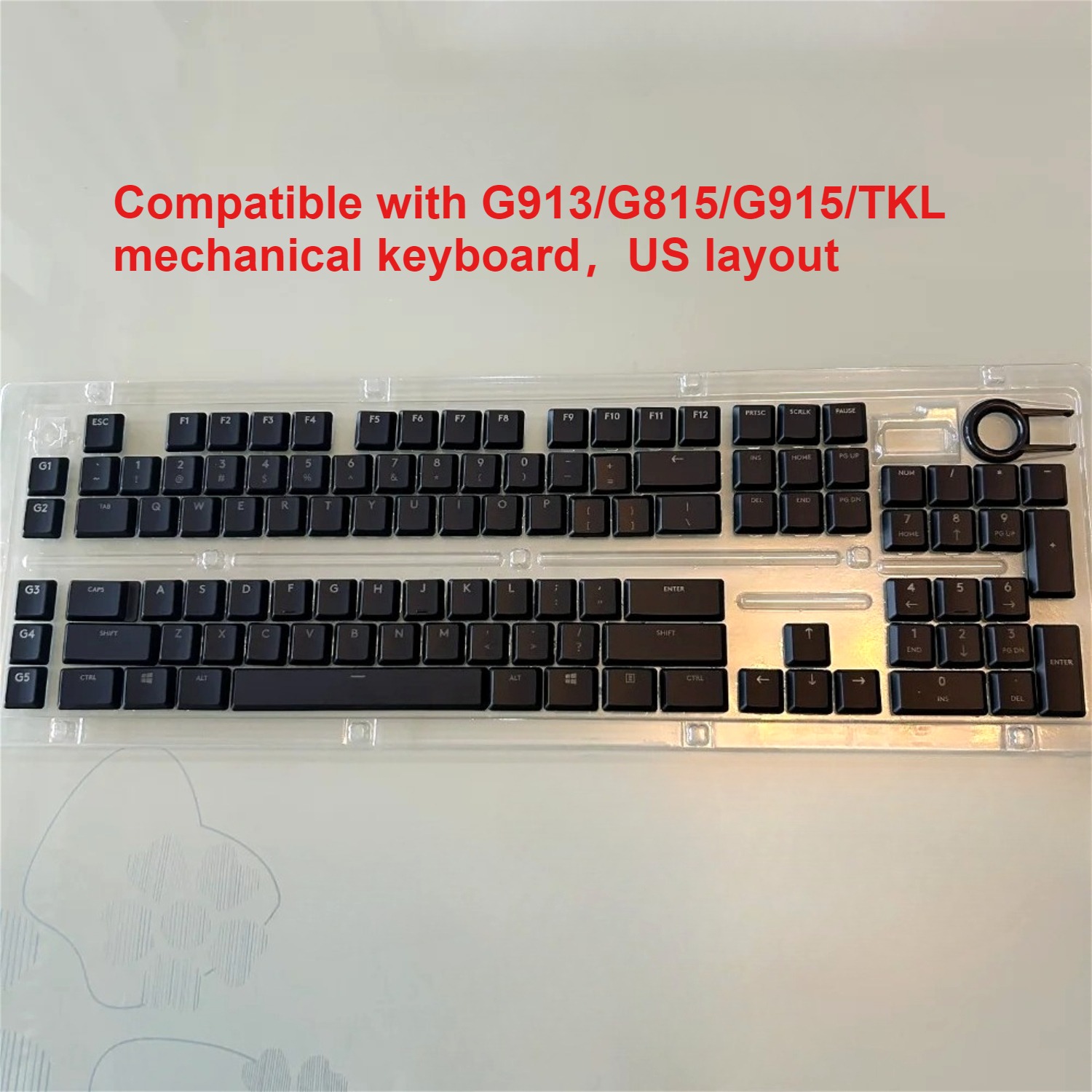 Gaming Keyboard Tkl - Teclas transparentes de eje bajo compatibles