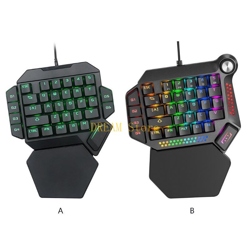Gaming Keyboard 1 Hand - Sola mano RGB luminoso retroiluminado para