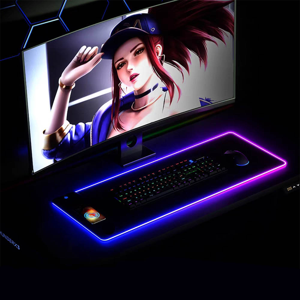 Gaming Keyboard Mouse Wireless - Alfombrilla de ratón RGB con cargador