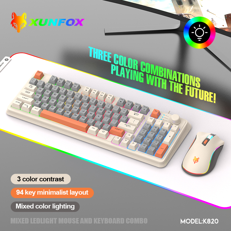 Gaming Keyboard Mouse Wireless - K820 USB juego con cable teclado
