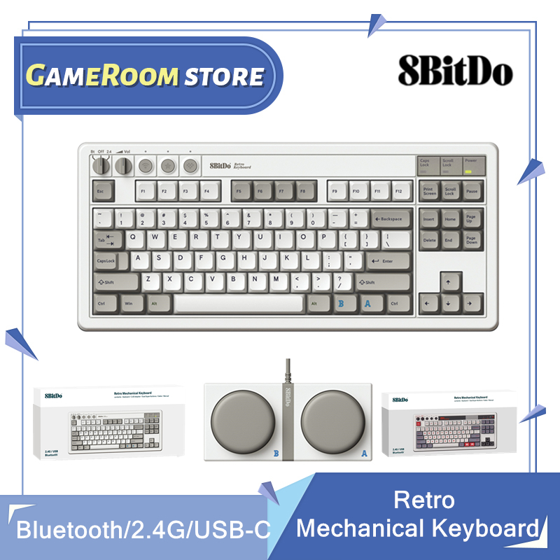 Gaming Keyboard Bluetooth - Teclado mecánico retro 8Bitdo, teclado para