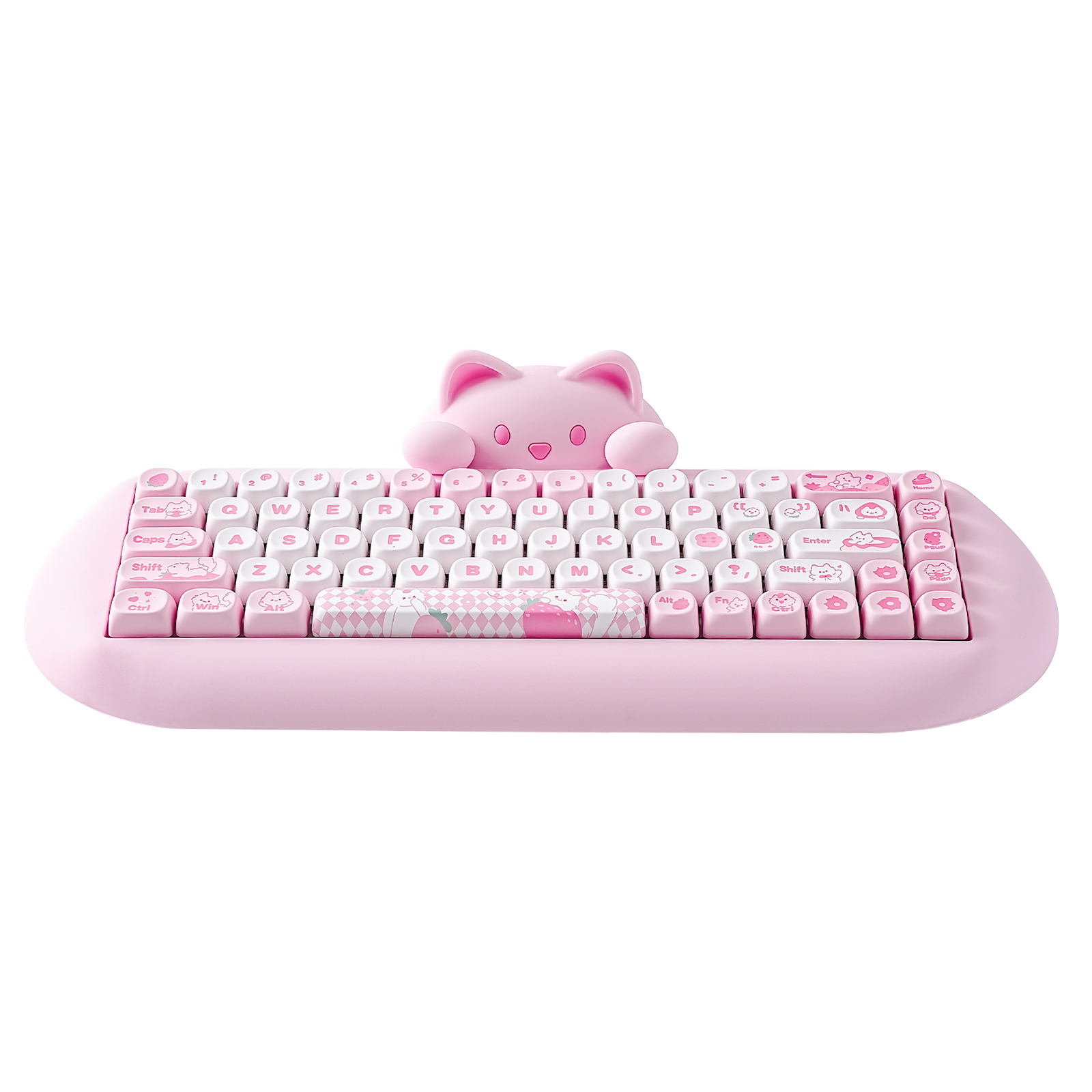Keyboard Gaming Transparent - YUNZII C68 Rosa 65% Hi-Fi lindo