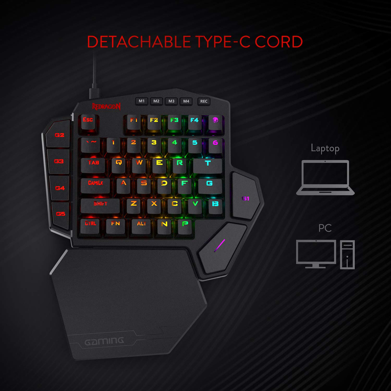 Redragon K585 DITI Teclado mec - Gaming Keyboard 1 Hand reseña y precio