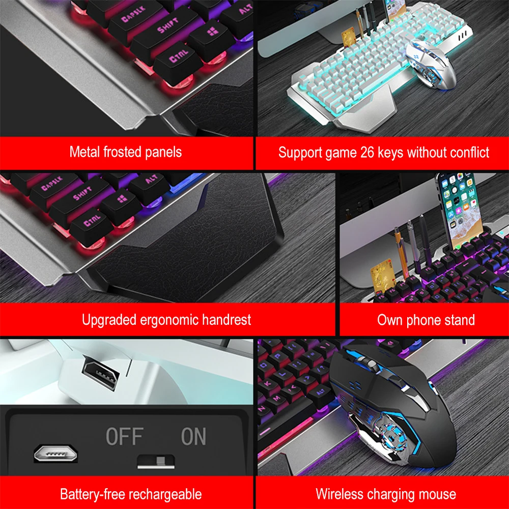Teclado y ratón inalámbricos K - Gaming Keyboard Mouse Wireless reseña y precio