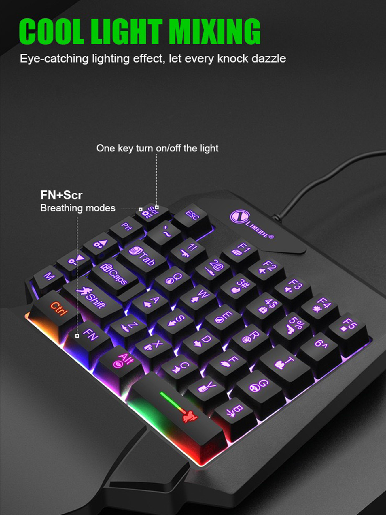 Teclado Mecánico de Una Mano p - Gaming Keyboard 1 Hand reseña y precio