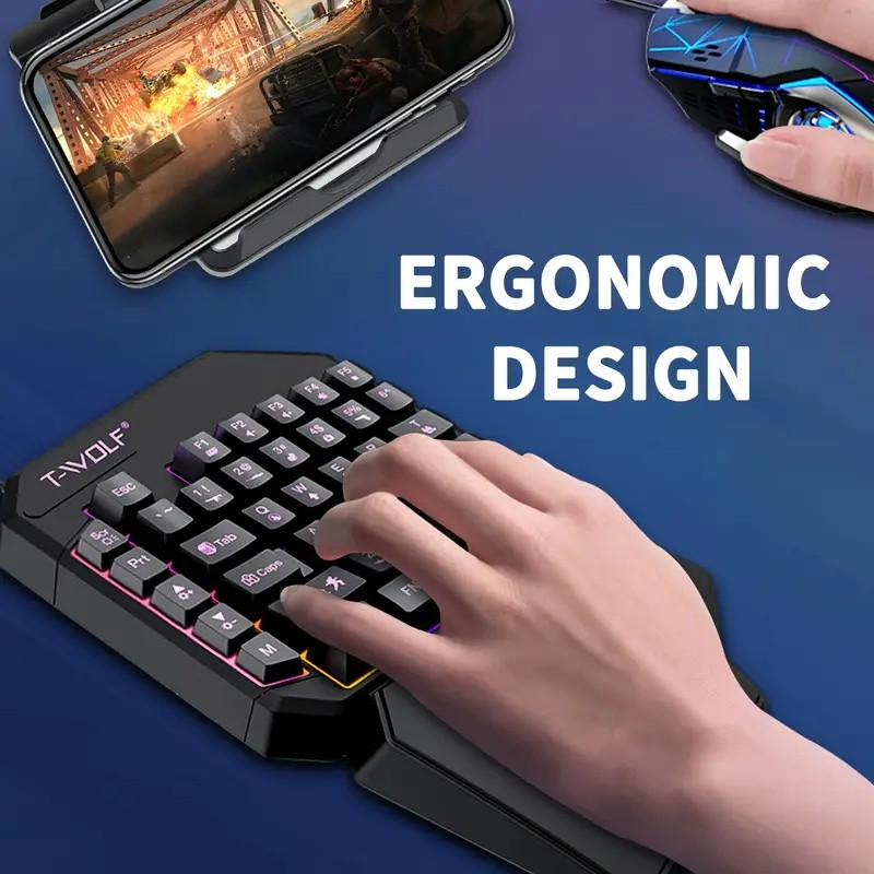 Convertidor de juegos móvil 2  - Gaming Keyboard 1 Hand reseña y precio