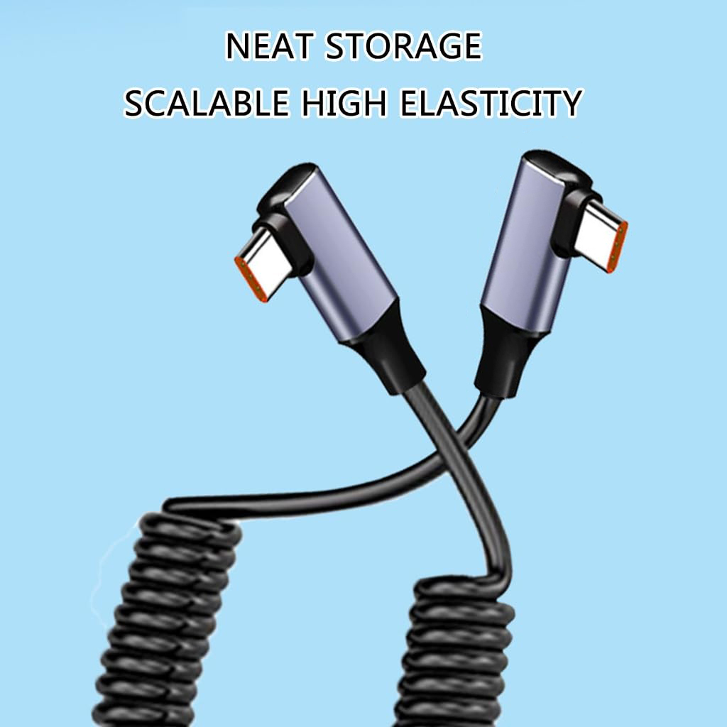 Cable Tipo-C Enrollable de 240 - Coiled Usb Cable reseña y precio