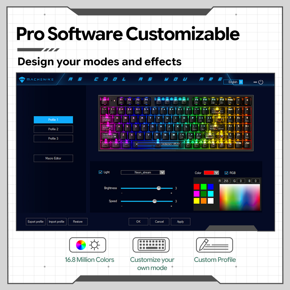 Teclado Mecánico con Cable Mac - Keyboard Gaming Transparent reseña y precio